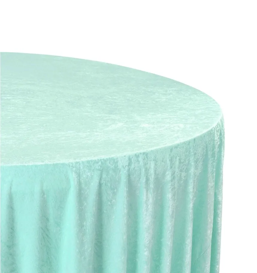 Tablecloth - Round 120" Velvet - Turquoise