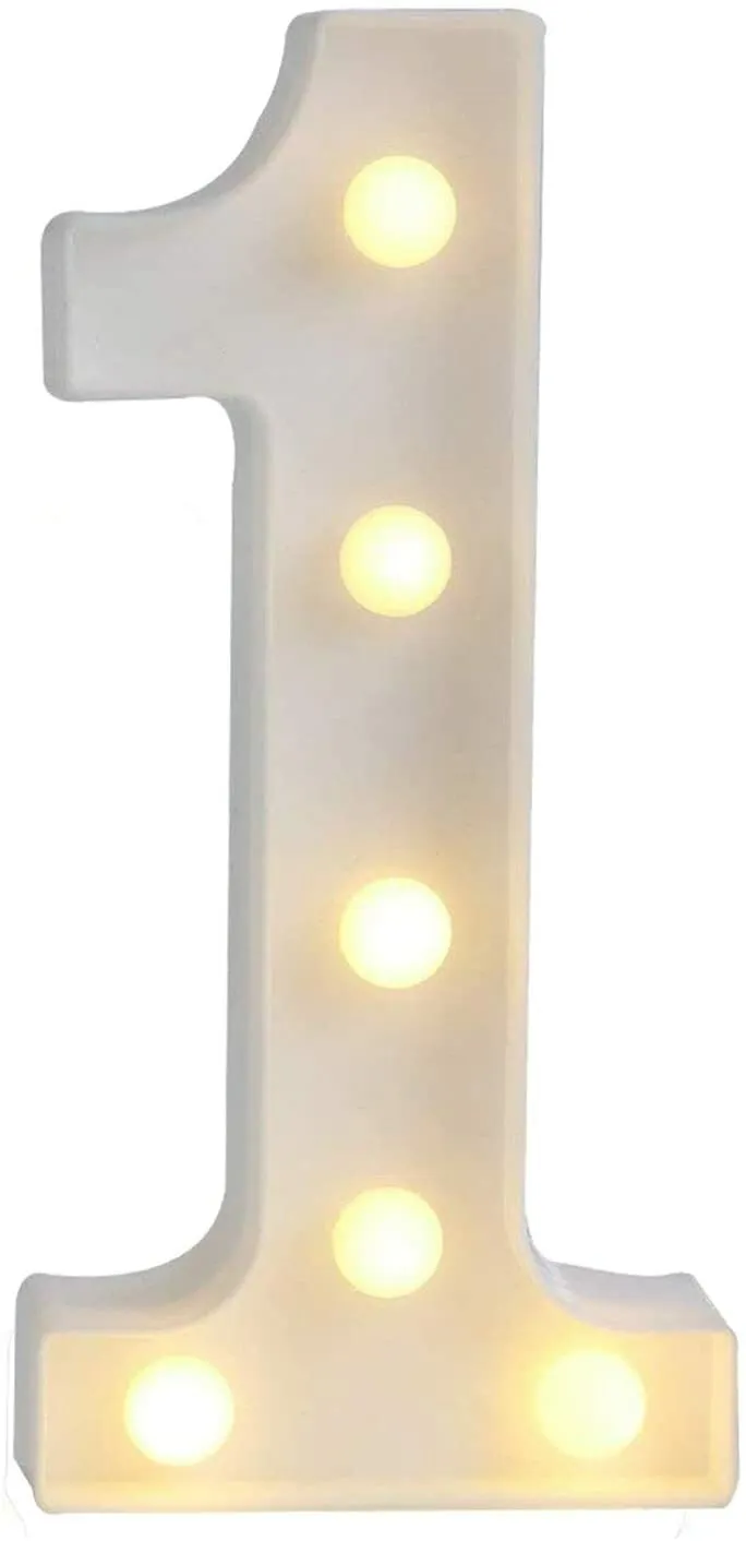 Small LED Marquee Light Up Number 1