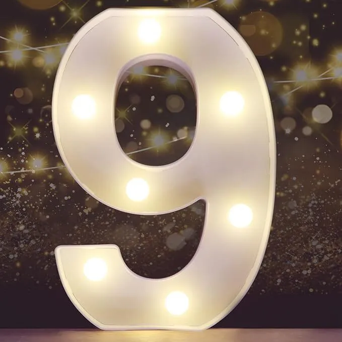 Small LED Marquee Light Up Number 9