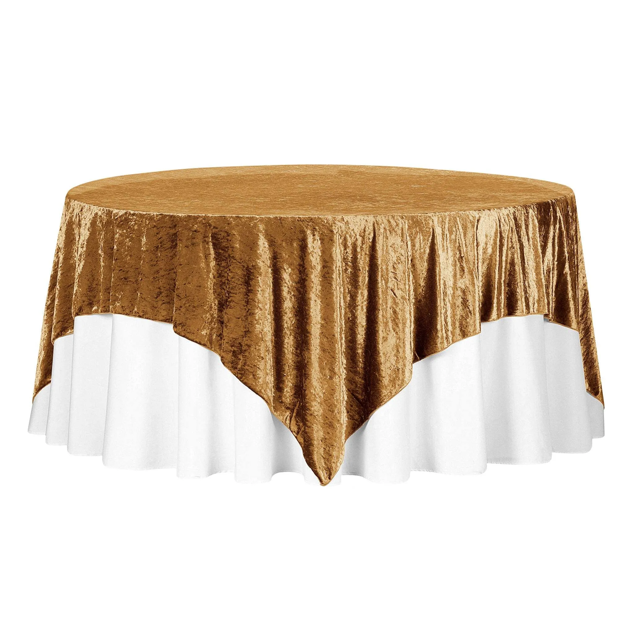 Tablecloth - Square Overlay 85" x 85" Velvet - Gold