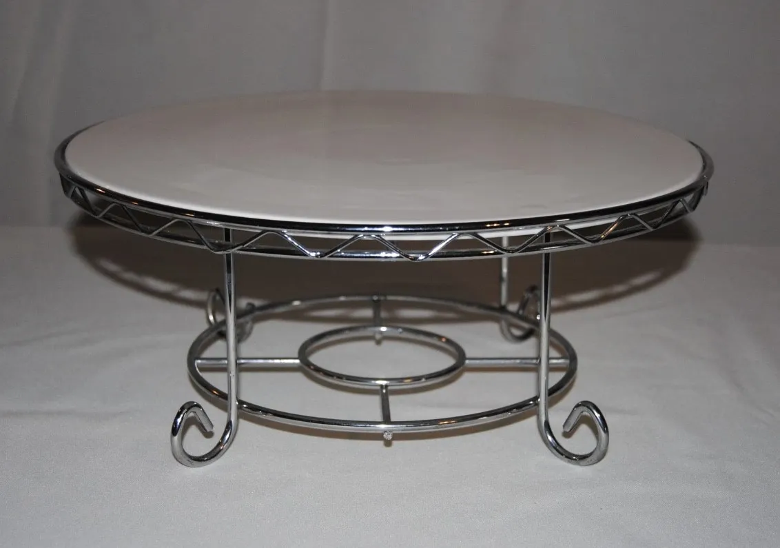 Cake Stand - White and Silver