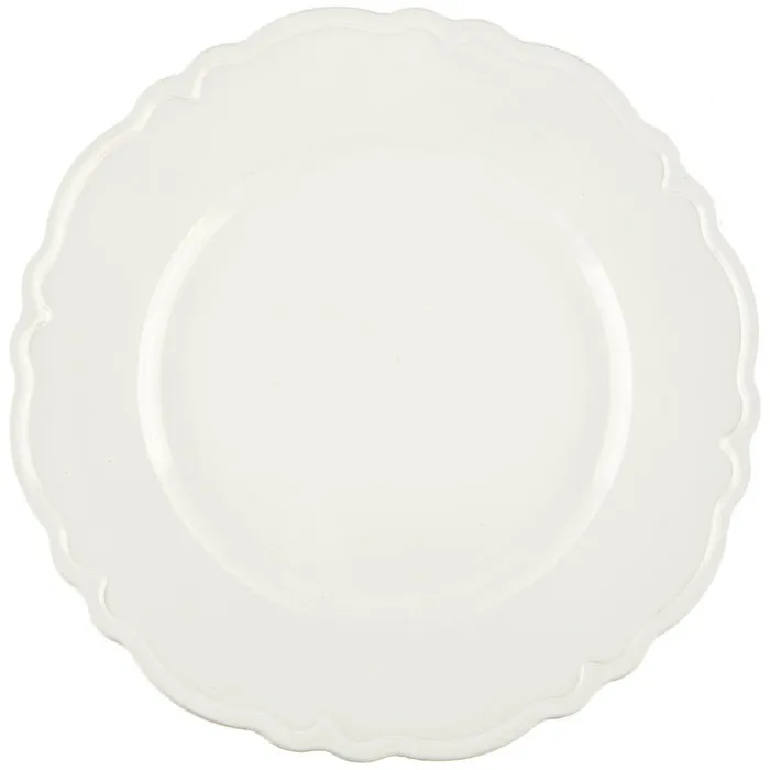 Charger Plate - White Scalloped