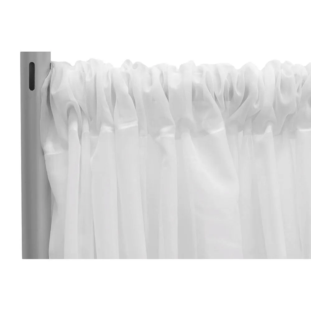 Curtain - 8' H x 10' W  Sheer Voile Backdrop Panel - White