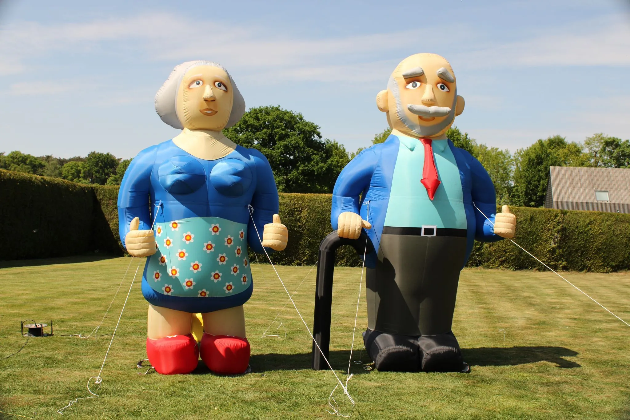 Echtpaar Schort/Stok Blauw