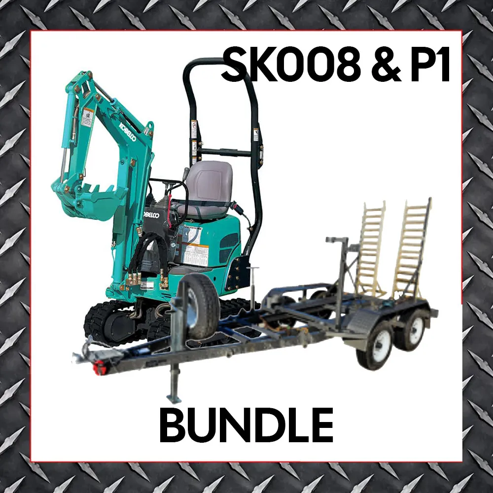 Plant Trailer and SK008 Mini Excavator Bundle