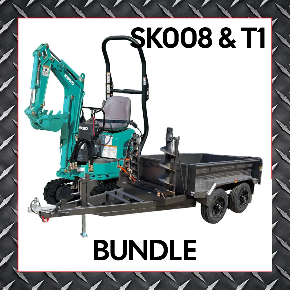 Tipper trailer and SK008 Mini Excavator Bundle