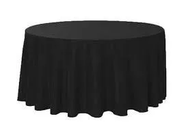 Black Poly Linen- 132" Round