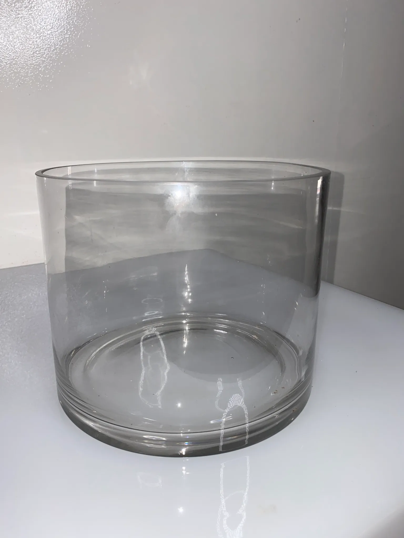 Cylinder Glass Bowl Vase 7"x8.5"