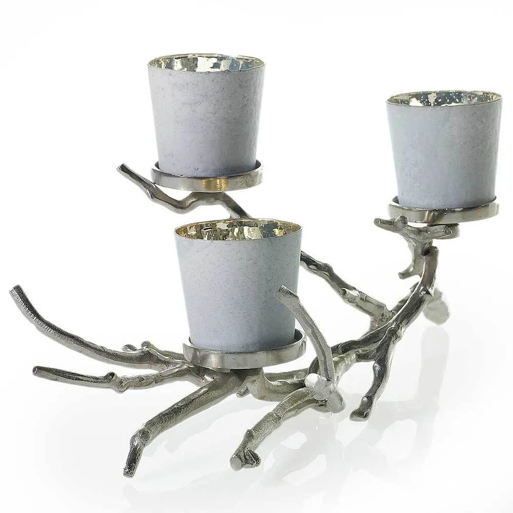 Silver Branch Candle Centerpiece 21"x 10"x 7"