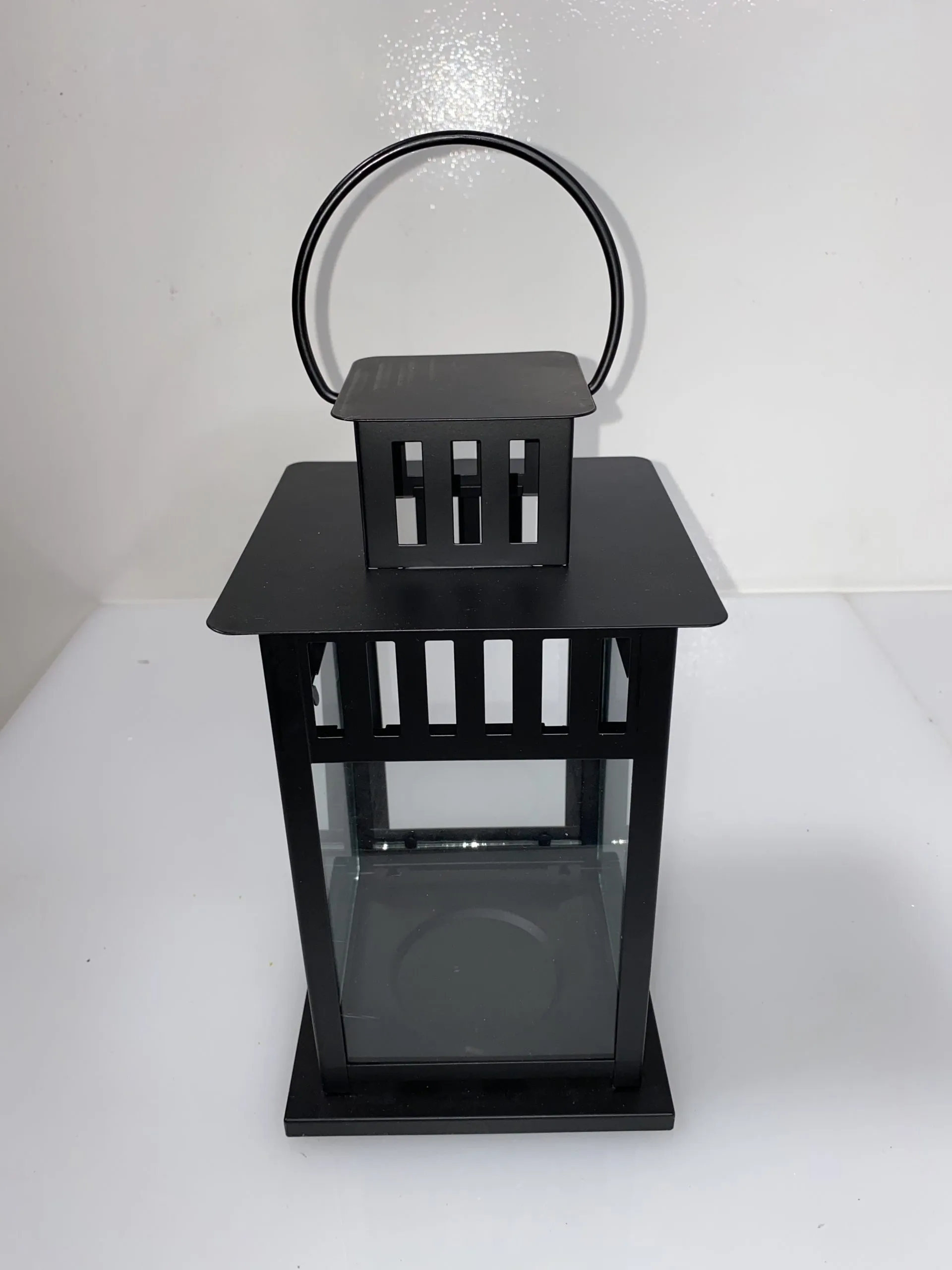 Mission Black Metal Lantern 12"x 6"