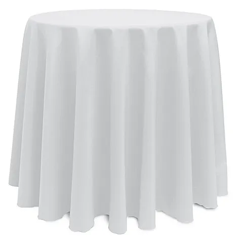 White Poly Linen- 132" Round