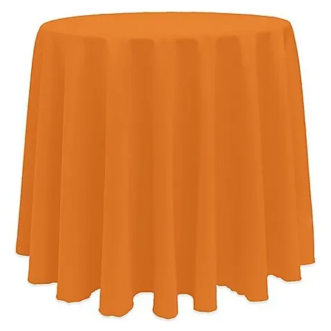 Orange Poly Linen - 132" Round