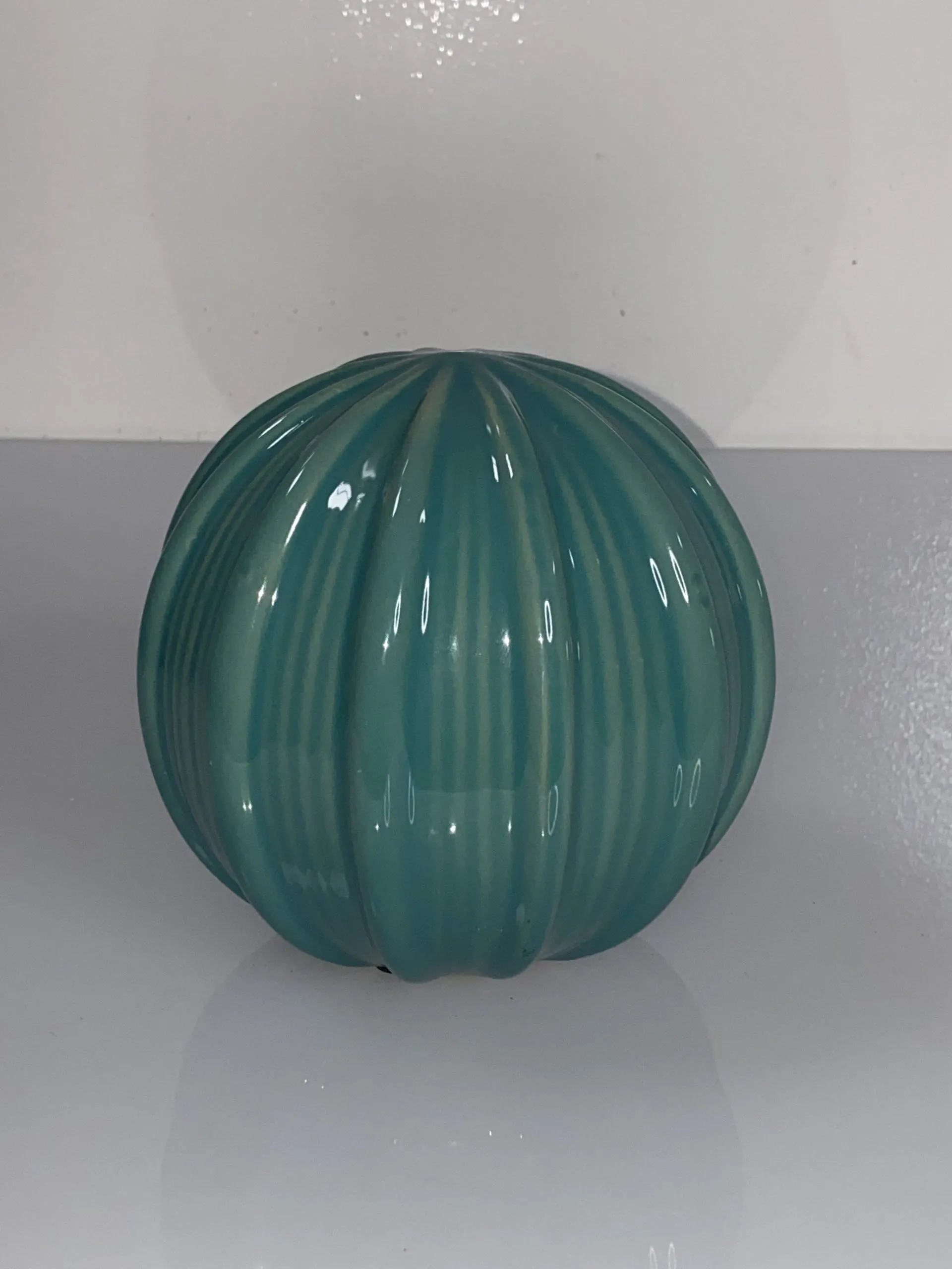 Teal Ceramic Orb 6"x 6"