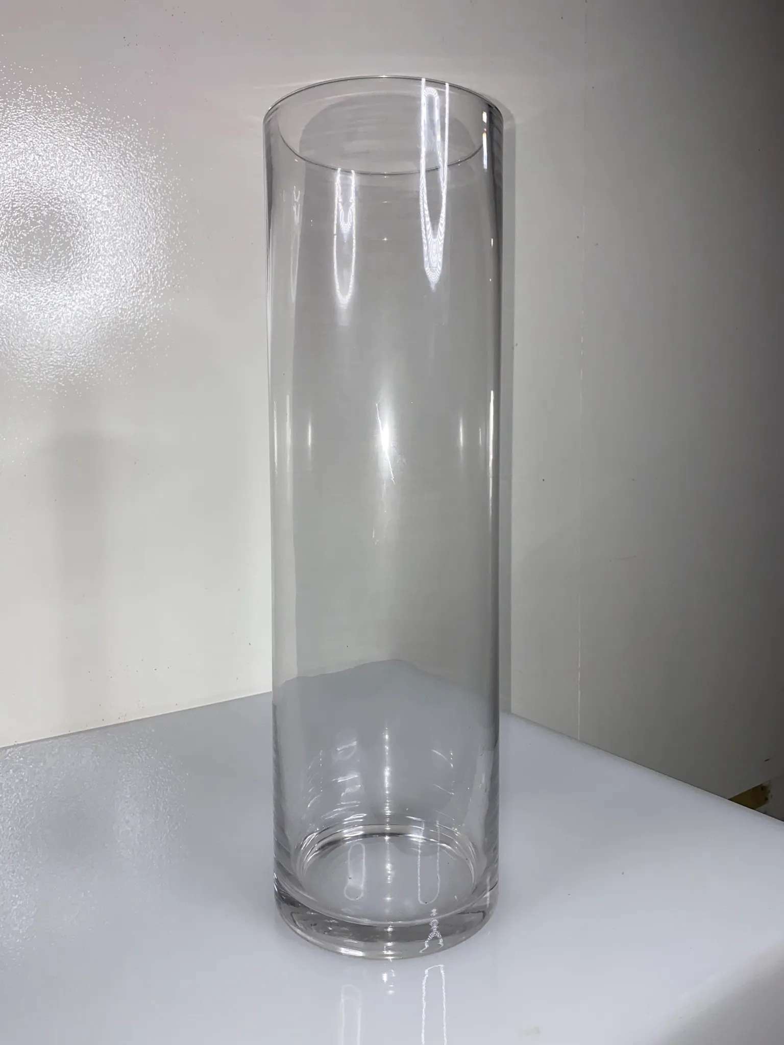 Cylinder Glass Vase Tall 20"x6"