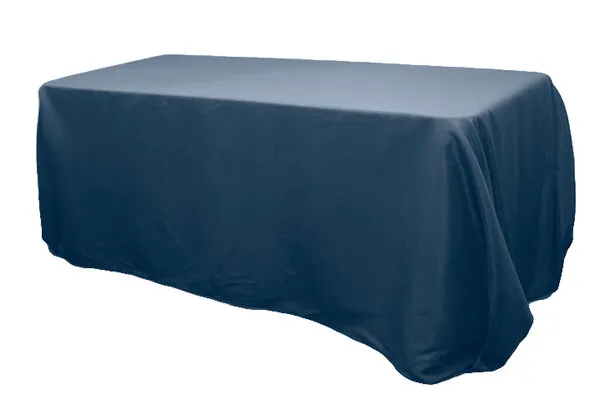 Navy Poly Linen - 132" x 90"