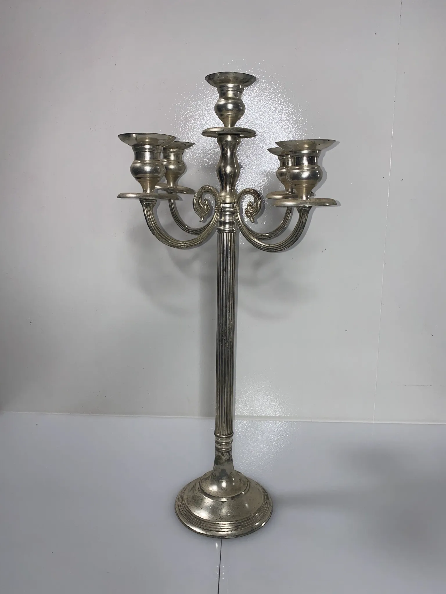 Antiqued Silver Candelabra - 29"x12"