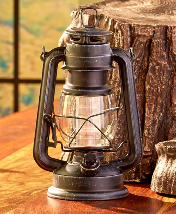 Rustic Metal Lantern Black 10"x 8"