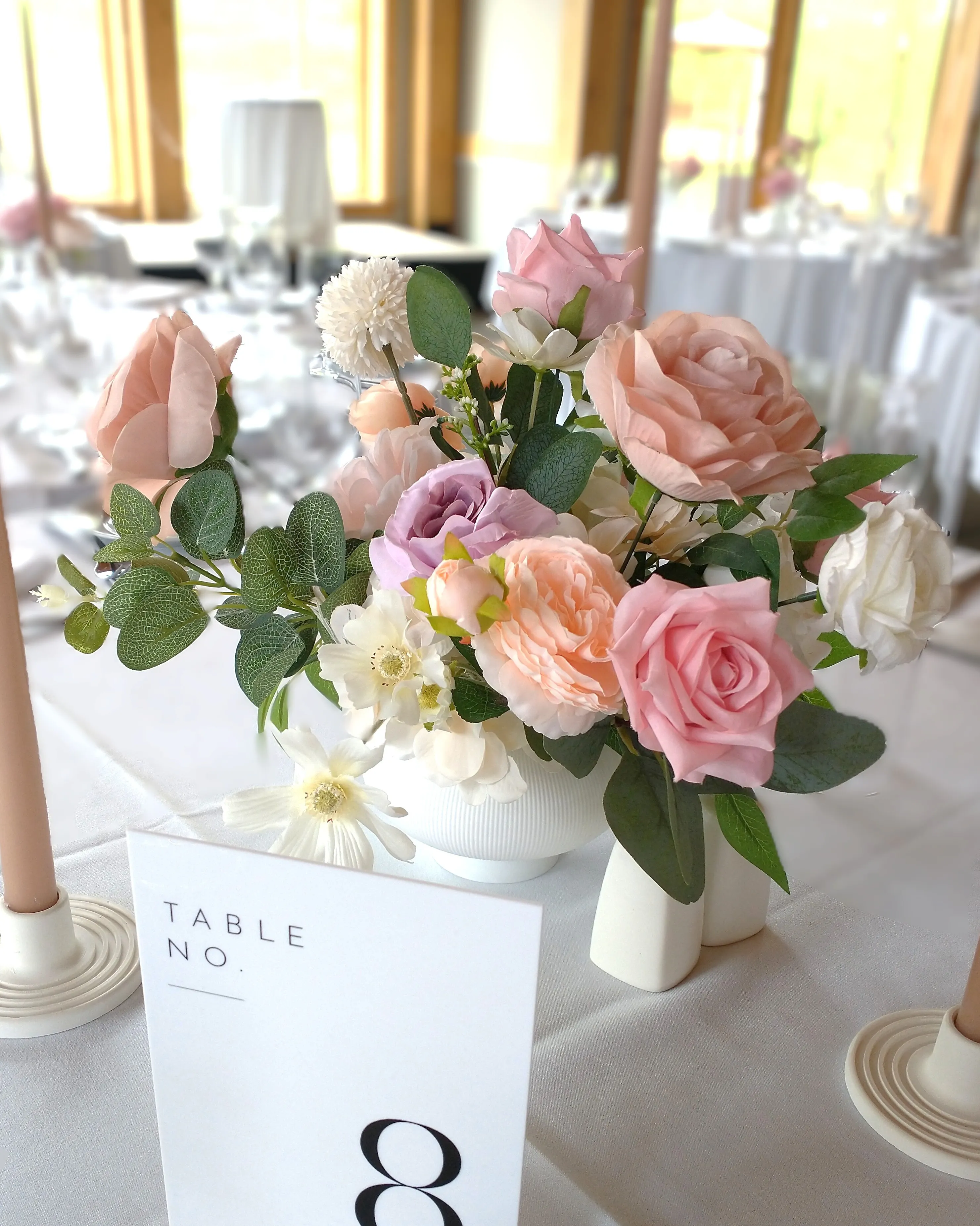 Peaches and Cream Floral Centerpieces