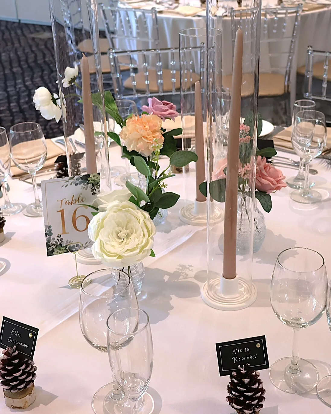 Soft Blooms and Taper Glow Centerpiece