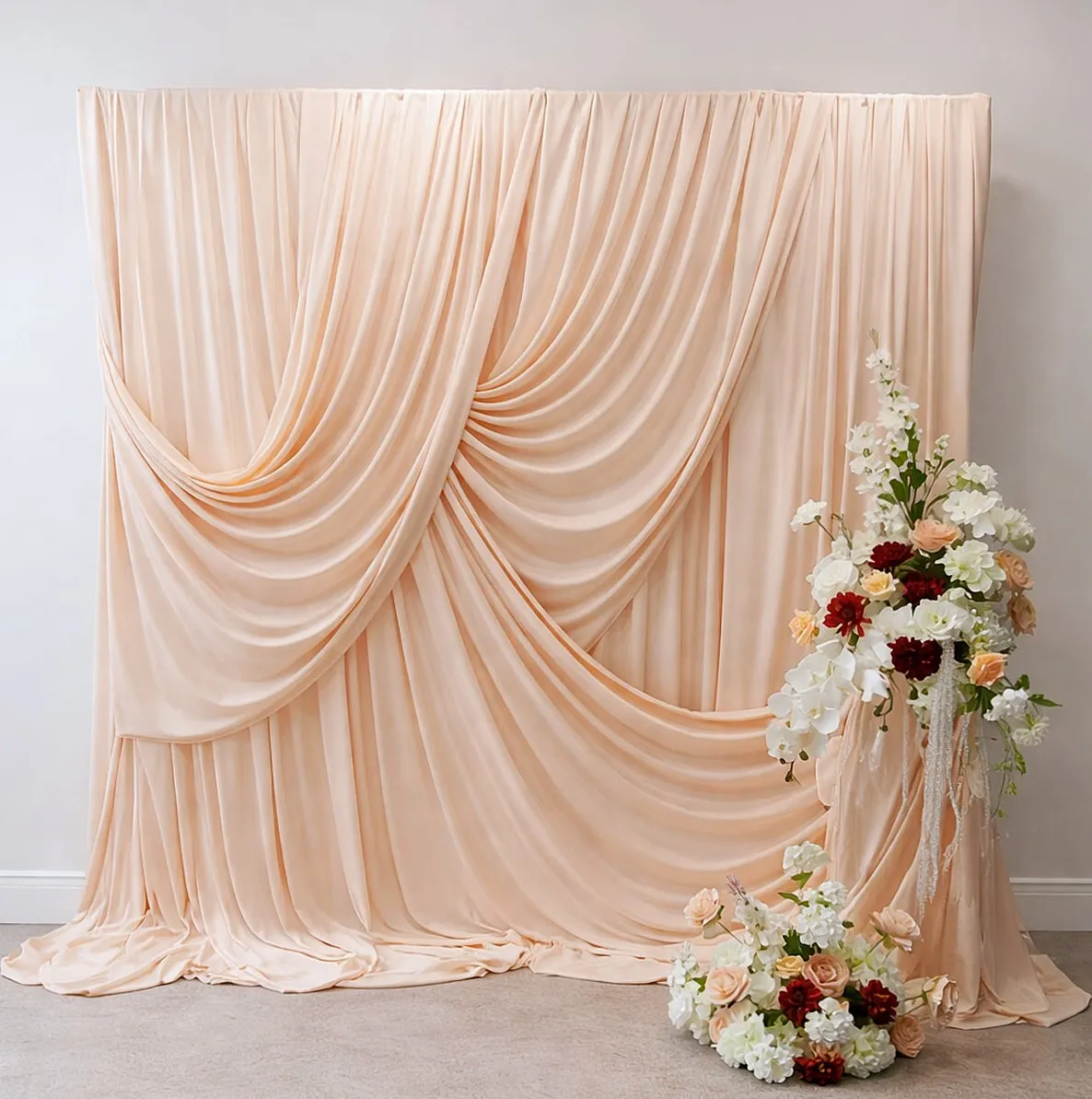 Tie The Knot Backdrop + Florals