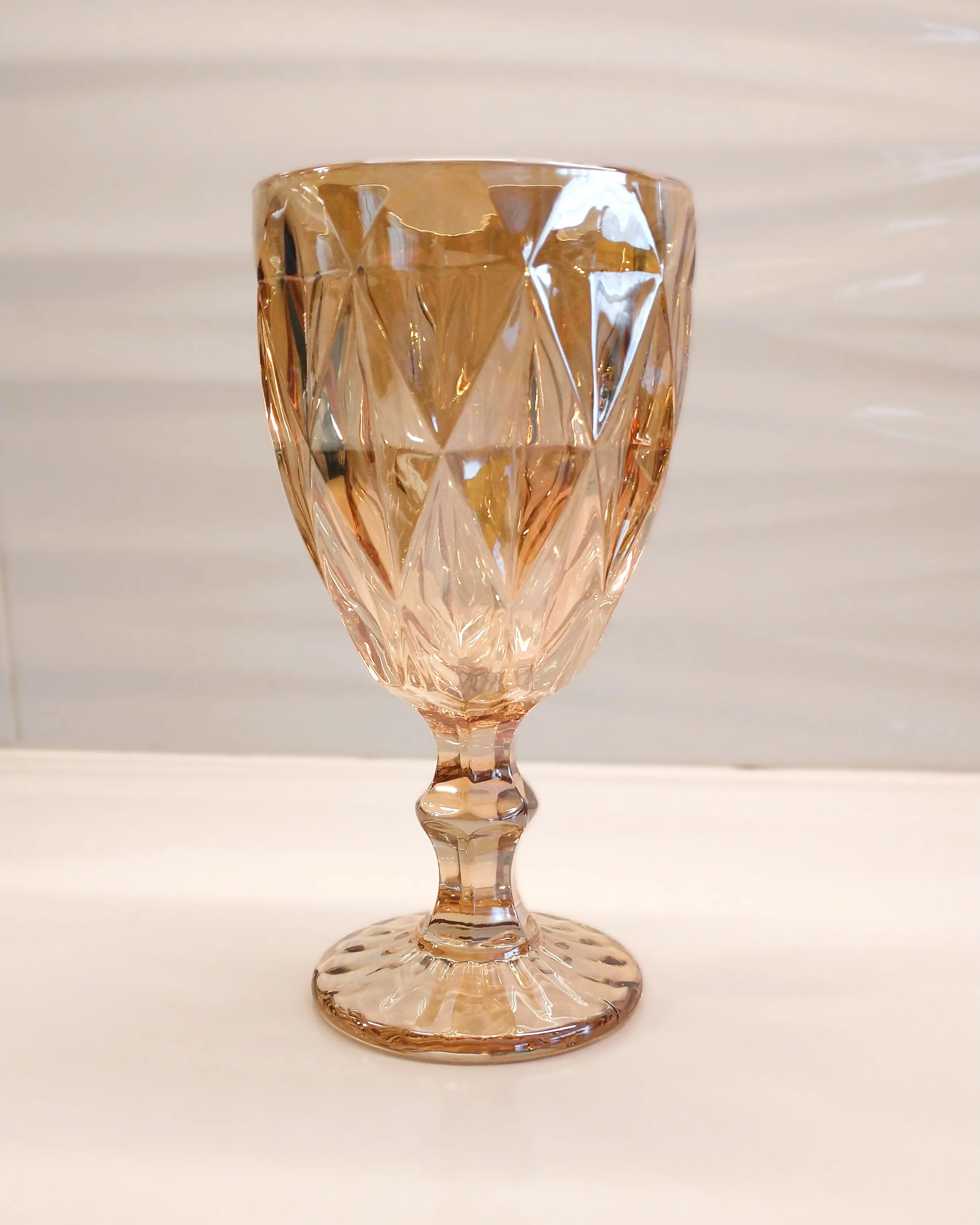 Vintage Wine Goblet - Amber