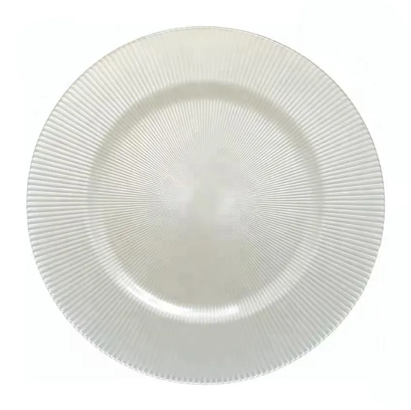 Clear Ribbed Acryilc Charger