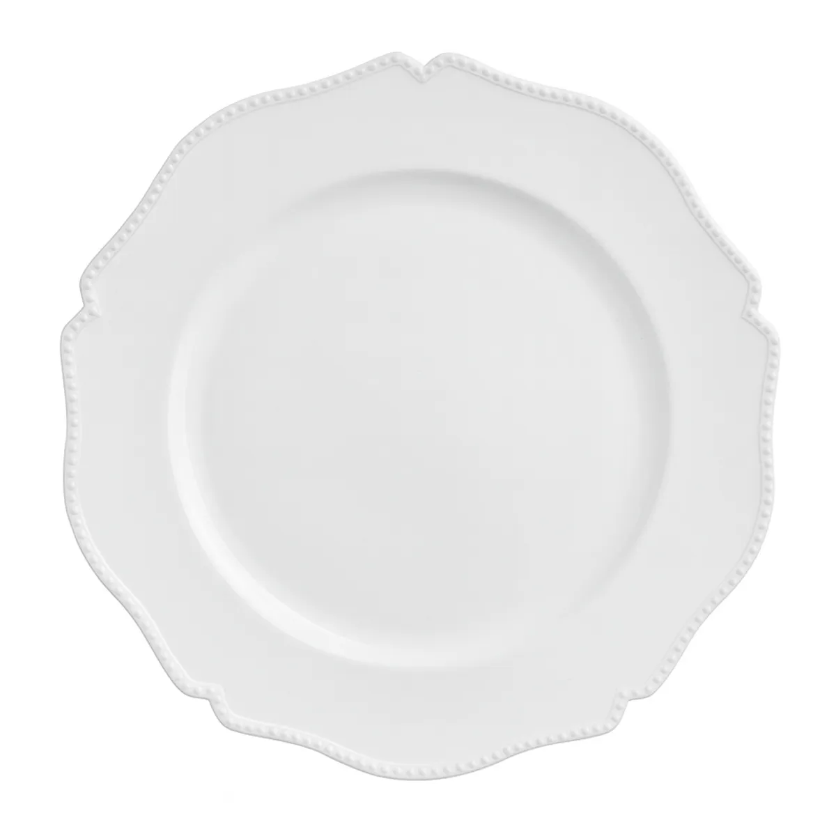 White Scalloped Acrylic Charger Plate