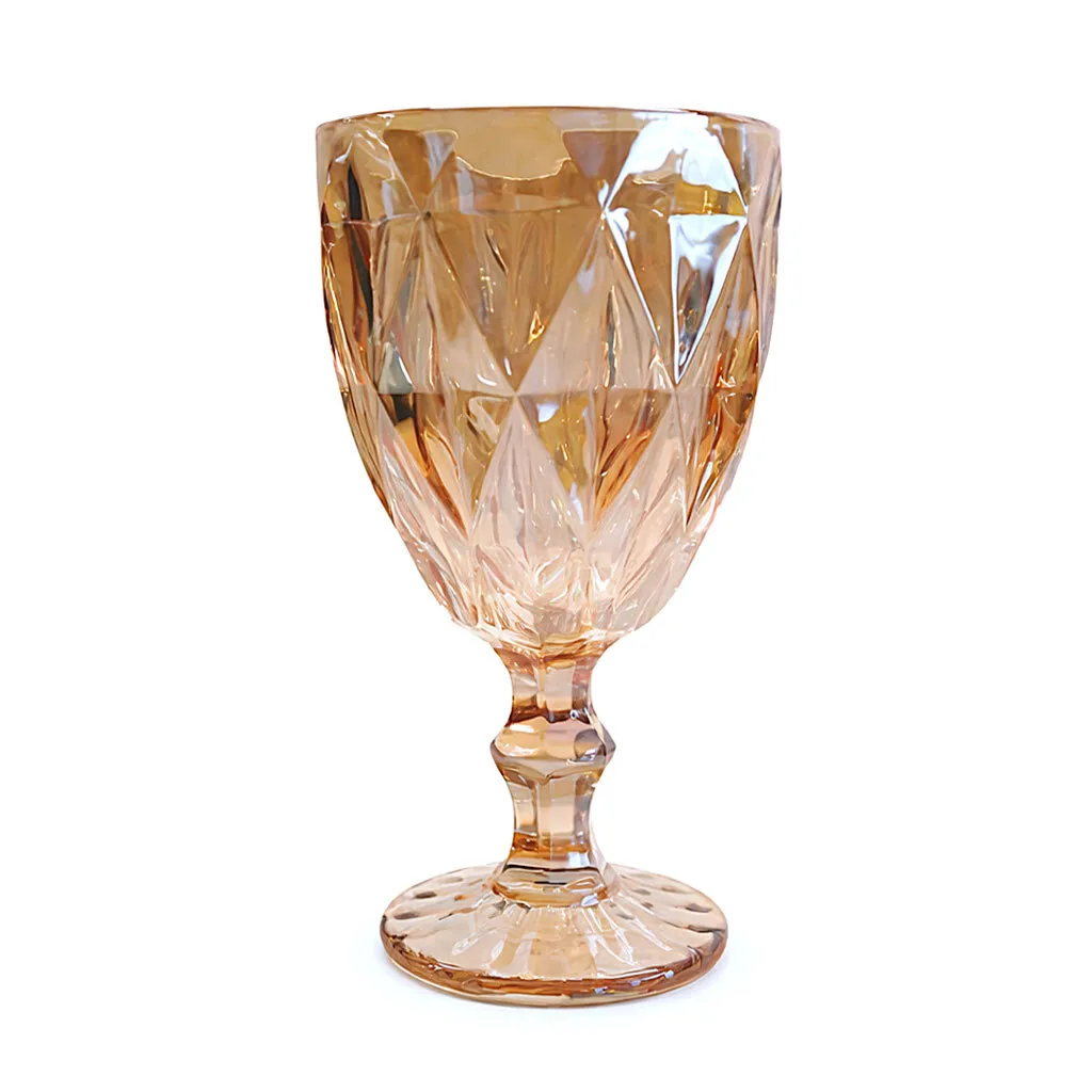 Vintage Wine Goblet - Amber