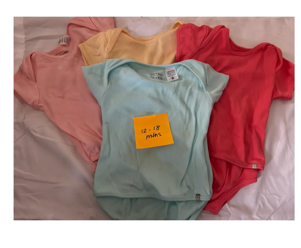 OTEO ONESIES SIZE 12M AND 18M
