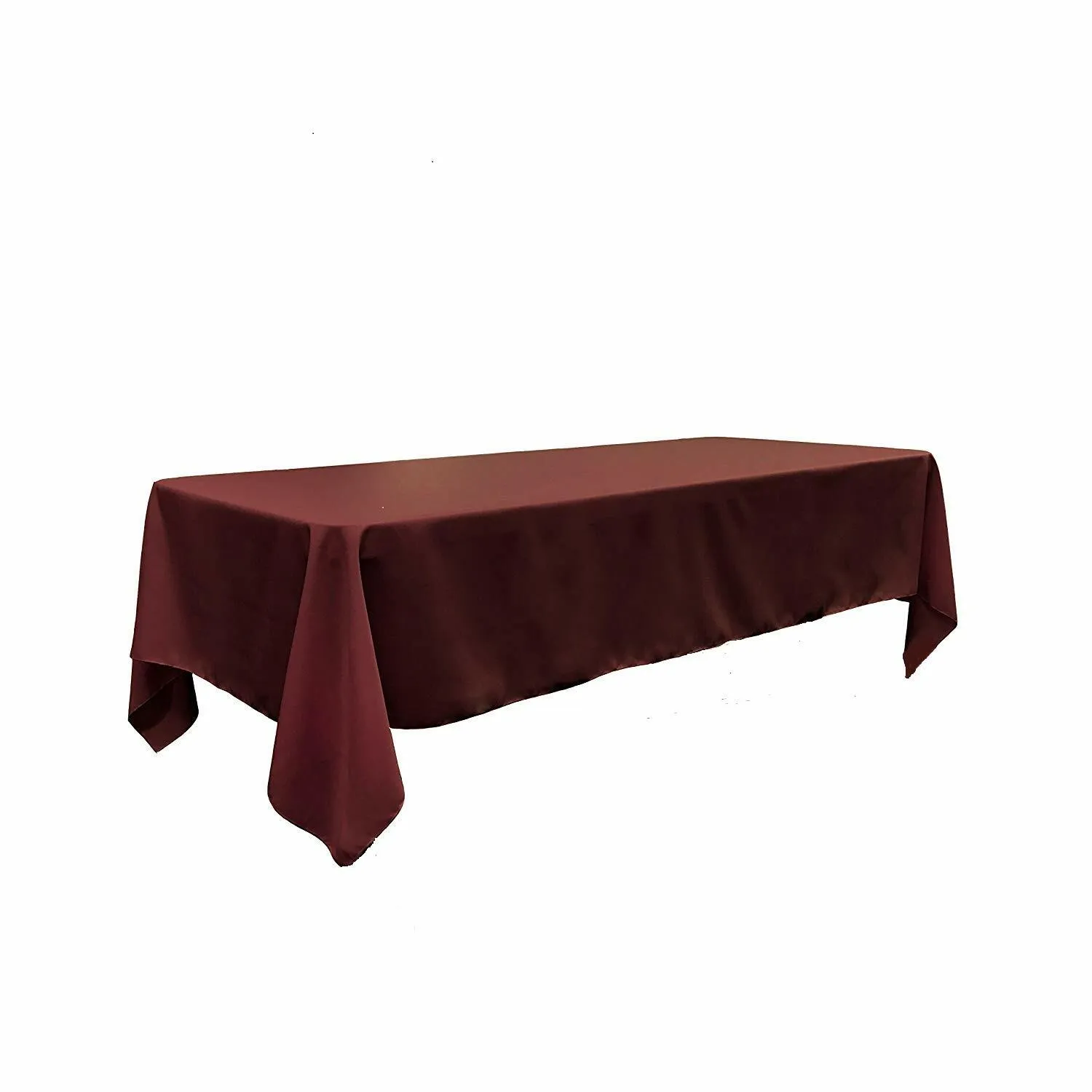 90x132 Burgundy Rectangular Polyester Tablecloth