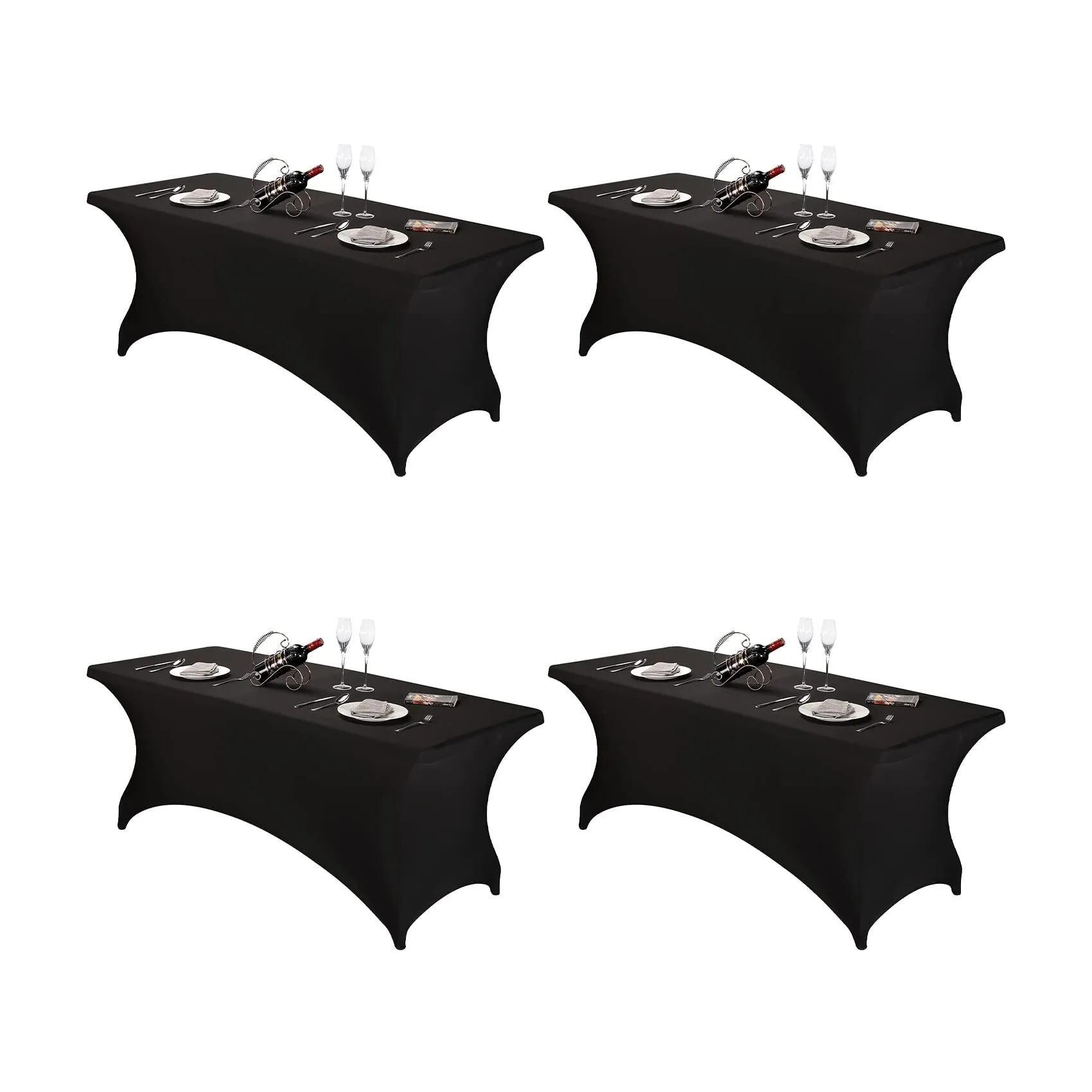Black Spandex 6ft rectangular tablecloth