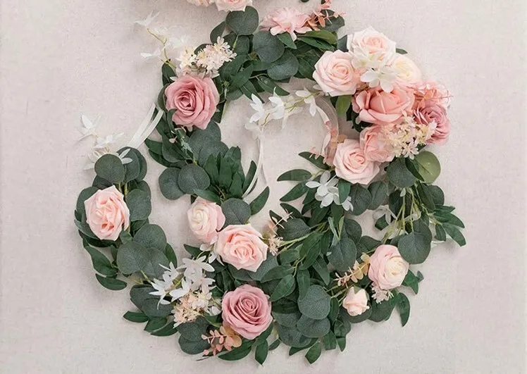 Artificial 6.5ft Blush and Pink Flower Garland 