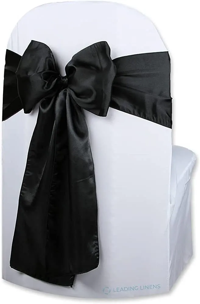 Satin Chair Sash BLACK