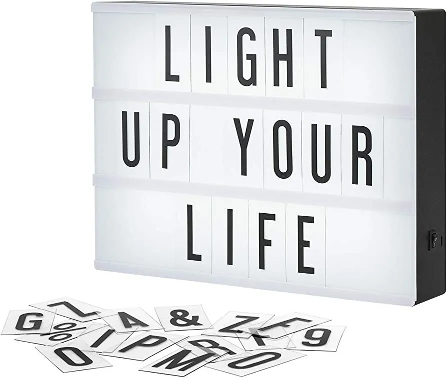 LED Light Box, A4 Cinema Marquee Sign Personalized - Cool White