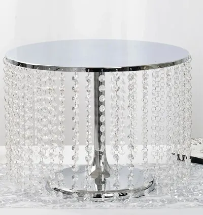 Tall SILVER Crystal Pendants Metal Chandelier 12"