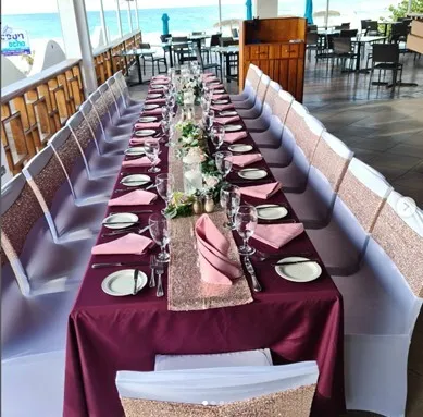 Polyester Dusty Rose Table runner 13" x 108"