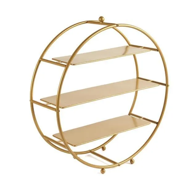 21" Round Gold Metal dessert stand