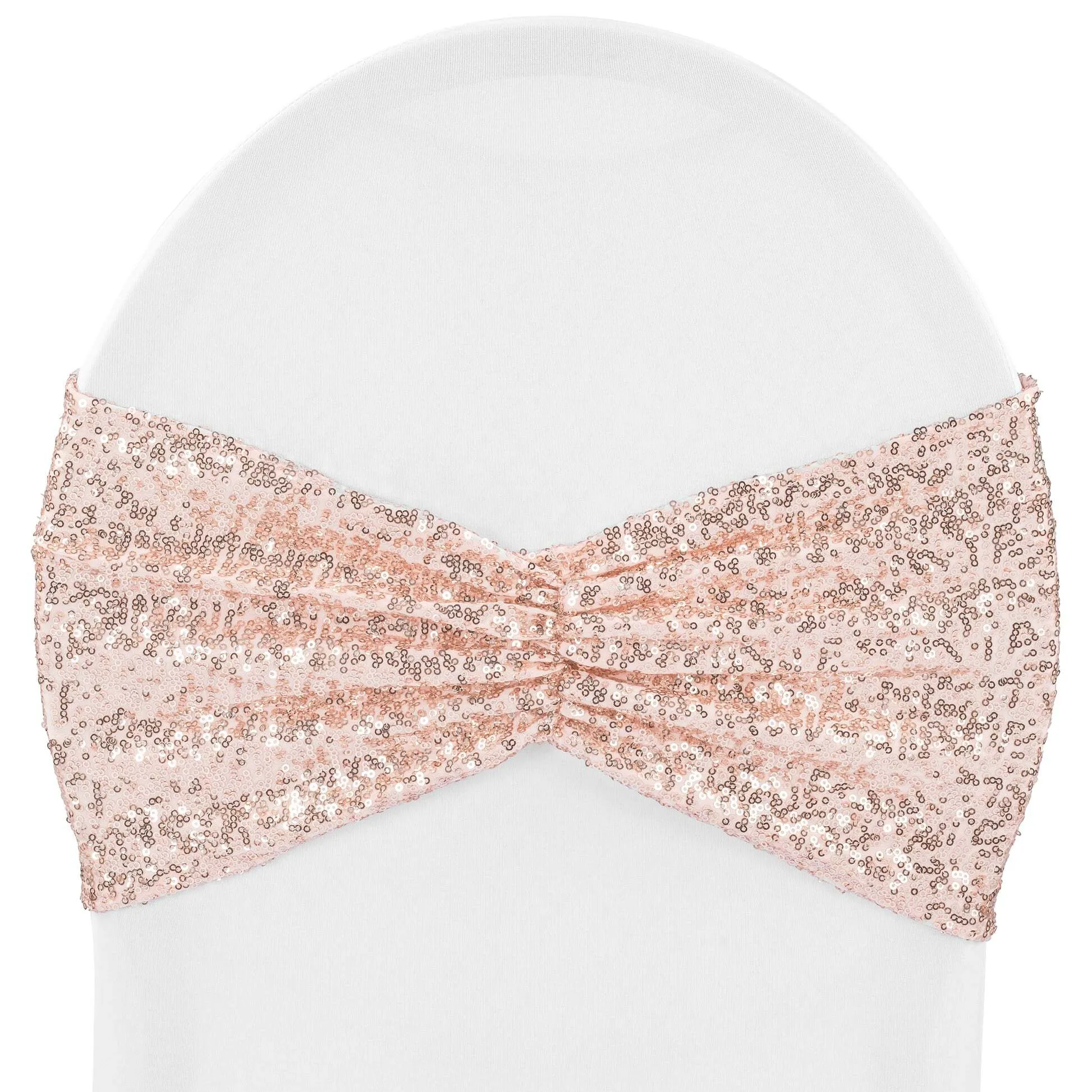 Rose Gold spandex sequin sash