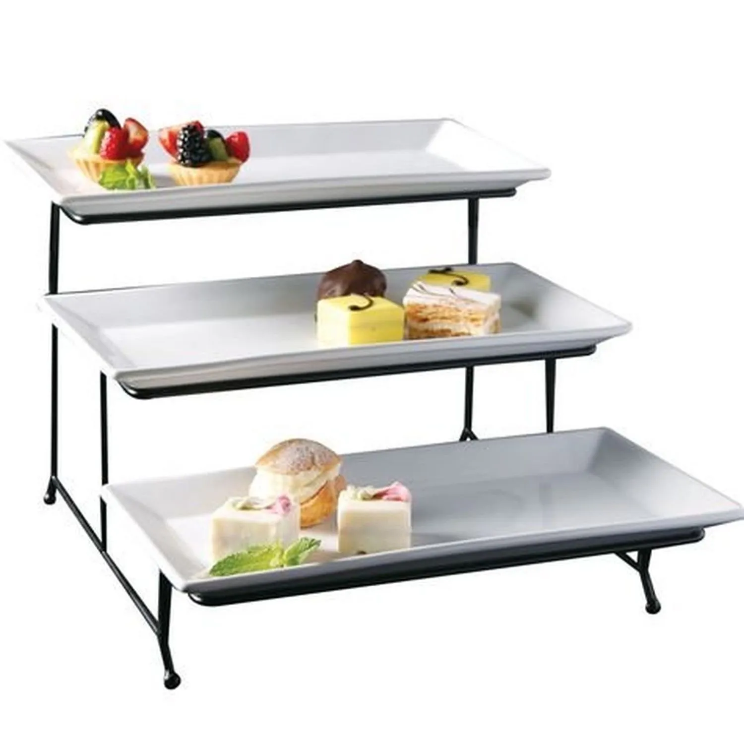 3 tier rectangular serving platter