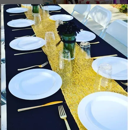 Sequin GOLD 13 x 120" table runner