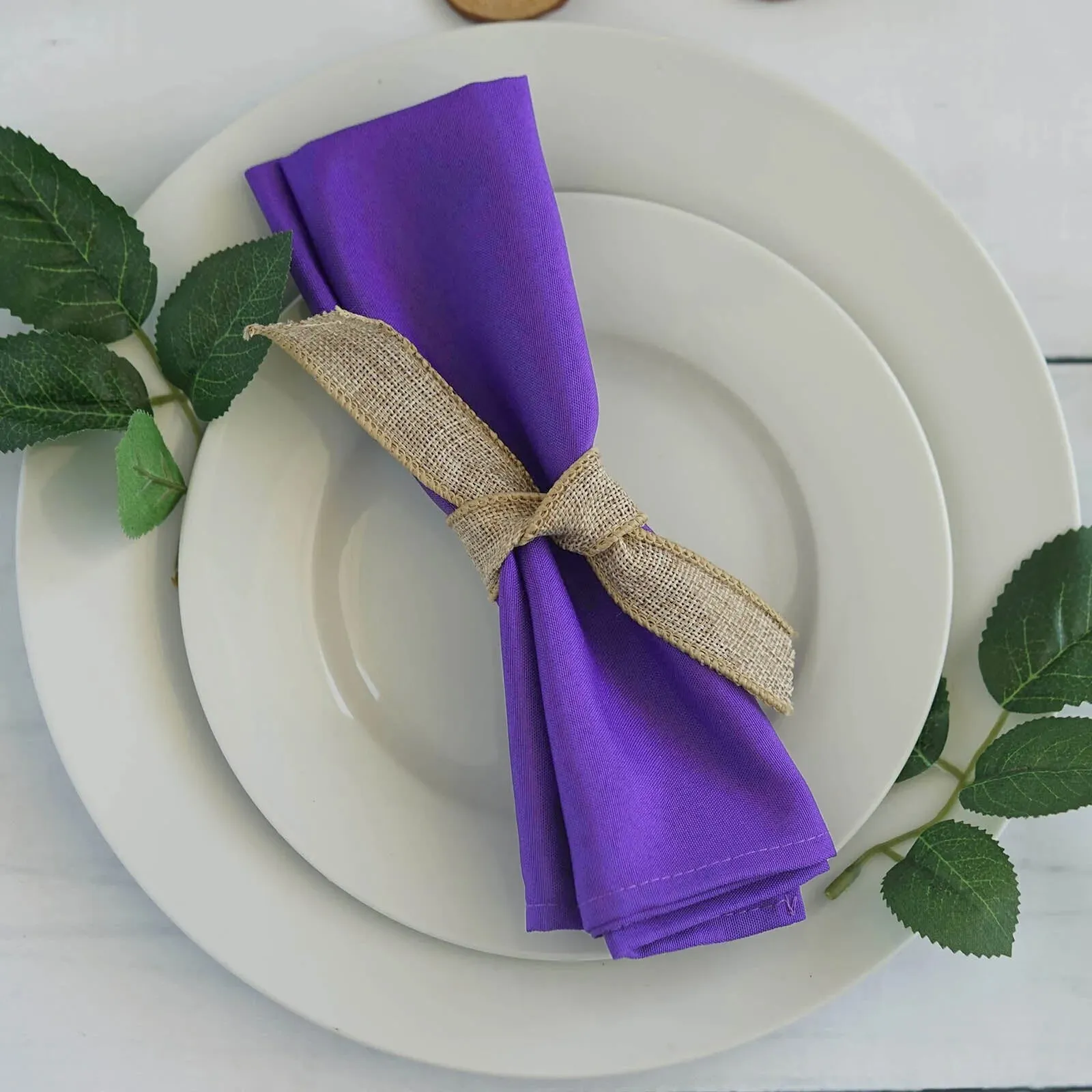 Purple 20 x 20 polyester napkins
