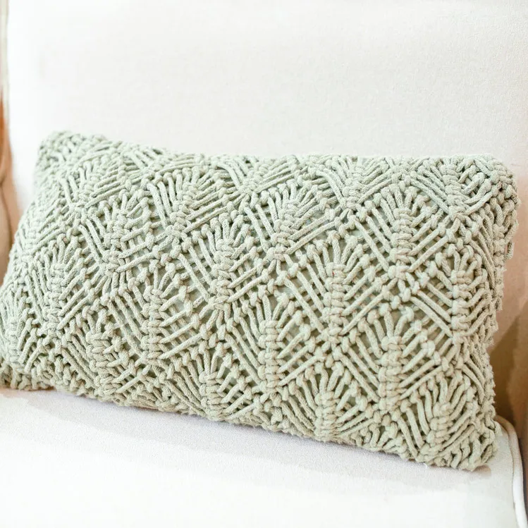 Cushion - Crochet Light Sage