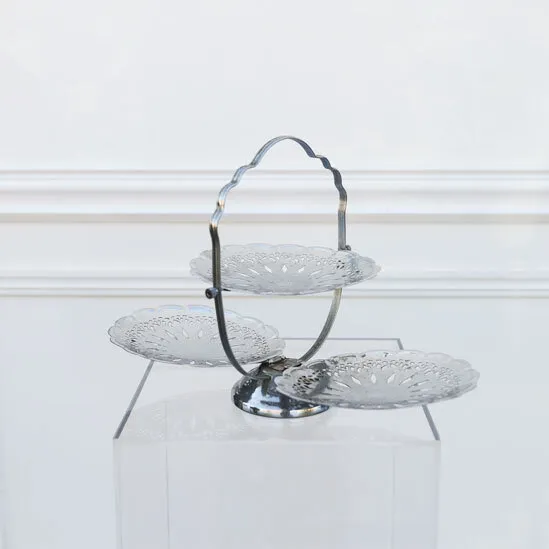 Cake Stand - Silver 3-tier