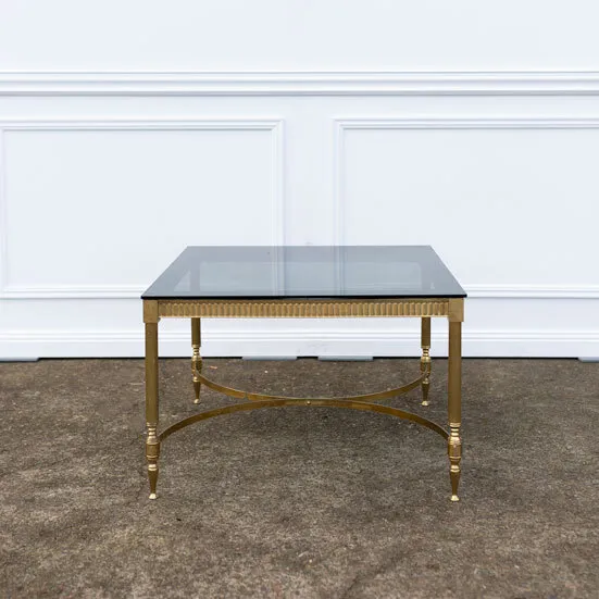 Gold and Black Glass Coffee Table