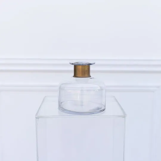 Vase - Clear Gold Foil Neck Medium