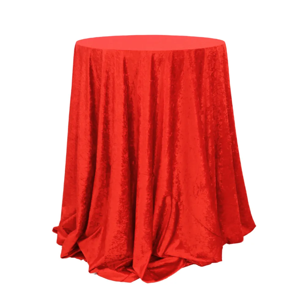Round Velvet Tablecloth - Red