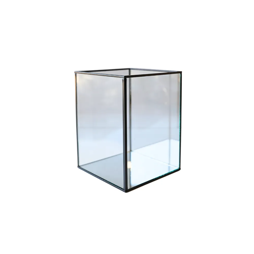 Lantern - glass and black - Large