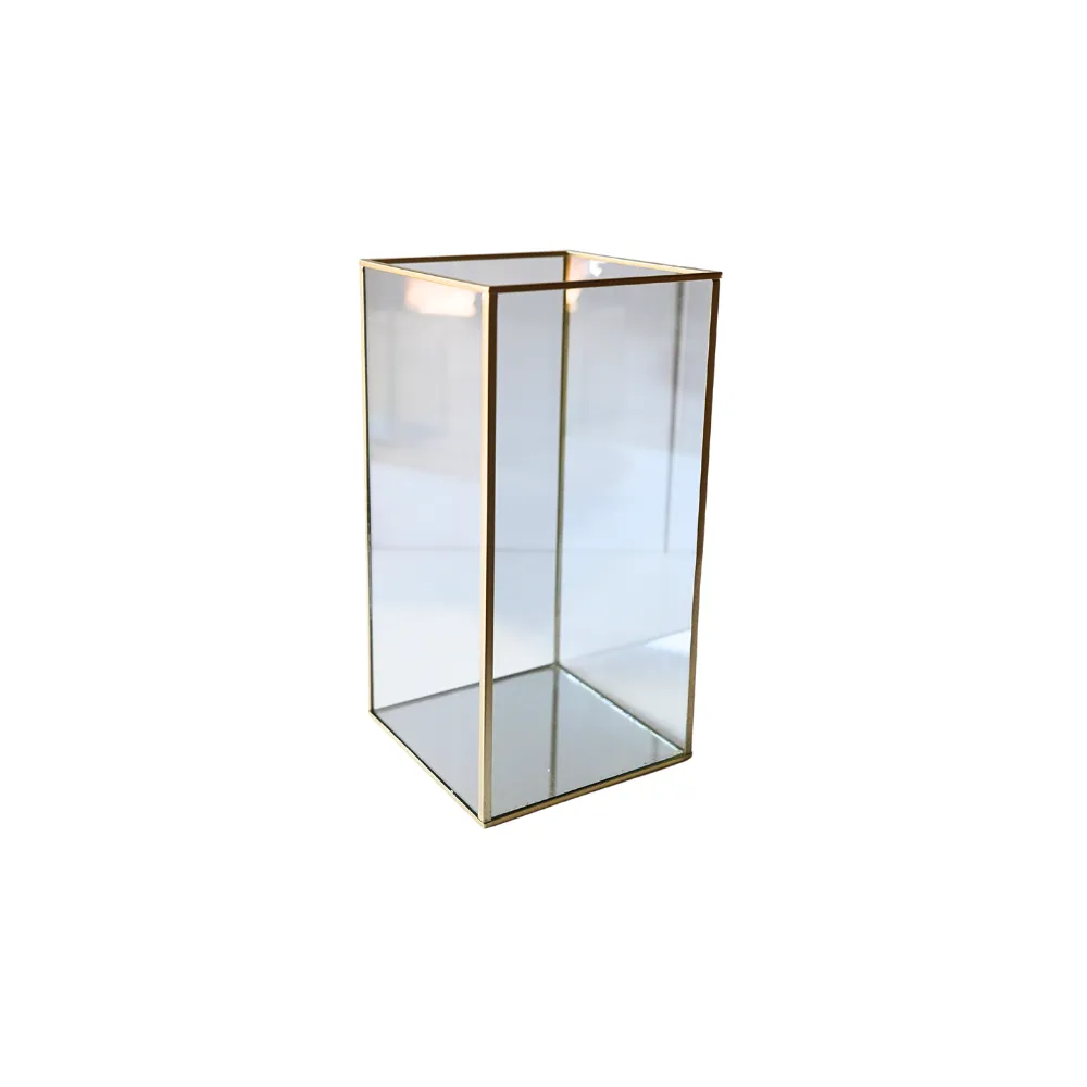 Lantern - glass and gold -Ex-Large