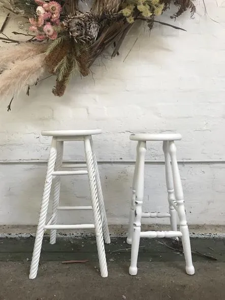 Mismatched Vintage Stool - White