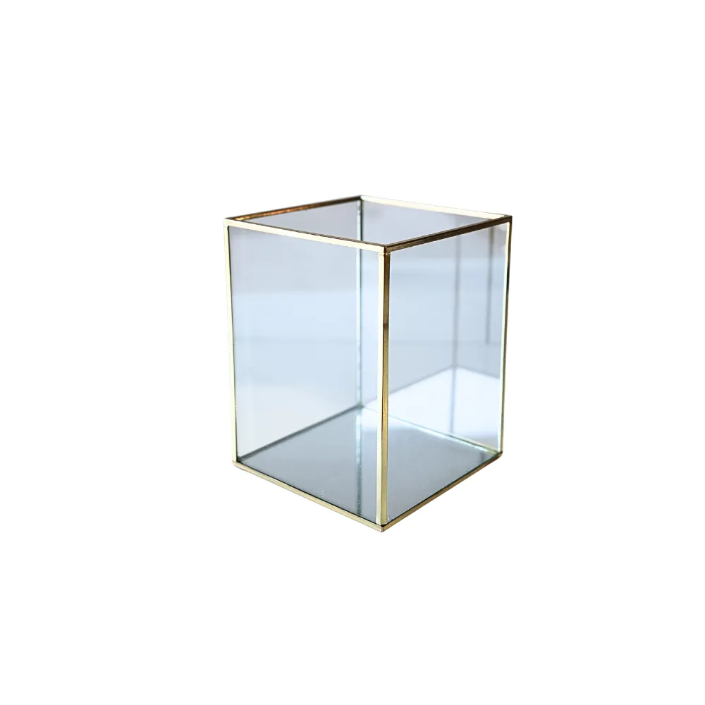 Lantern - glass and gold - Large